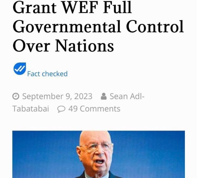 Meme – “WEF Seeks Governmental Control Over Nations”
