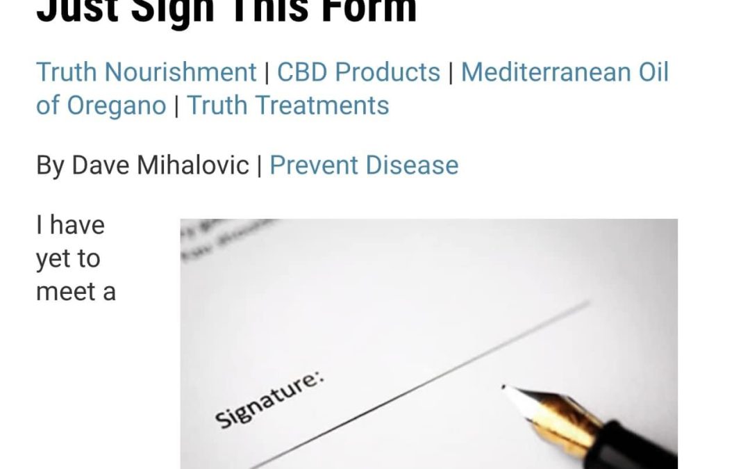 Article “No Medical Doctor Will Sign This”
