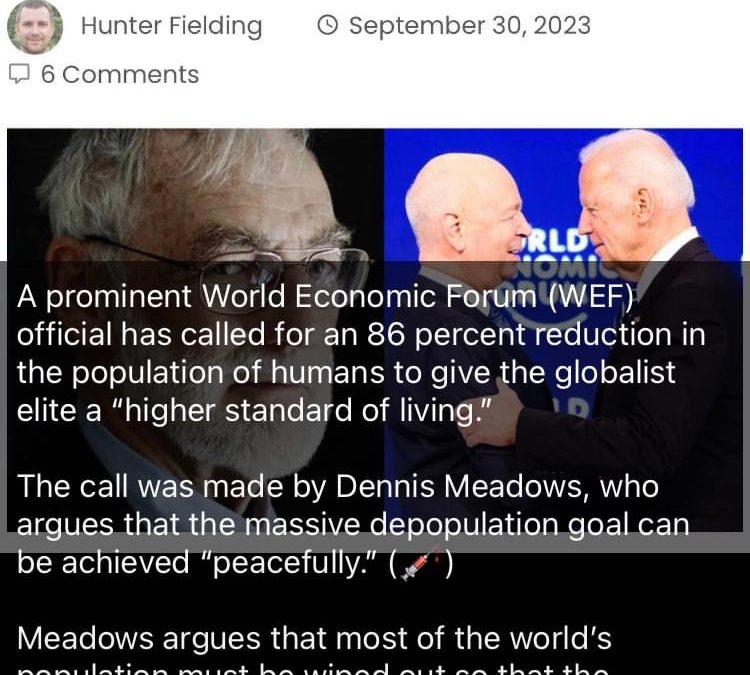 Meme – “WEF Official Calls for 86% Reduction in World Population”