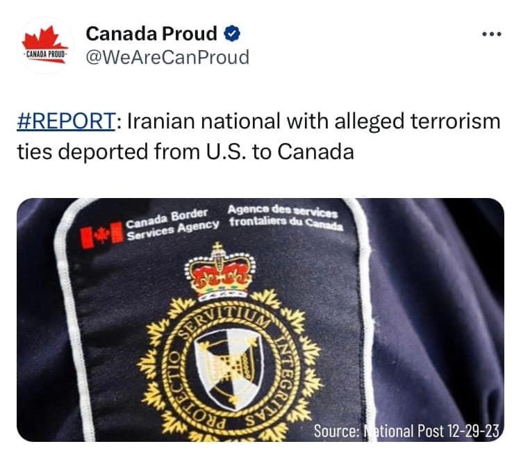 Image – “Iranian National With Alleged Terrorism Ties Deported From U.S To Canada”
